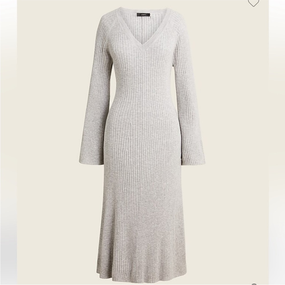 J. Crew Light Gray Long Sleeve Dress